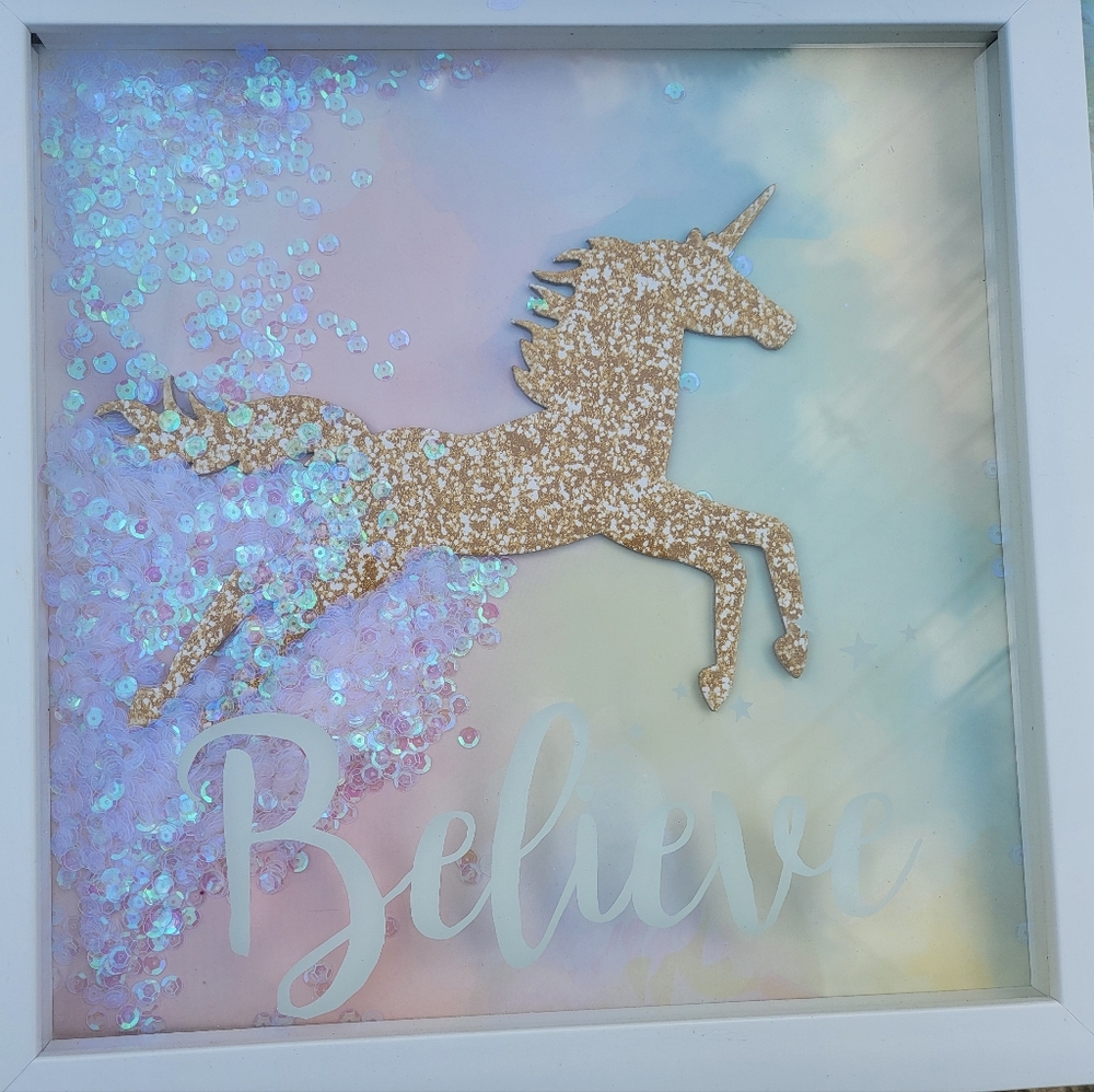 Gold Unicorn Believe Wall Art